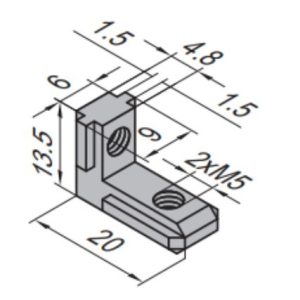 Inner Corner Bracket Mount for 2020 Profile (PG20)