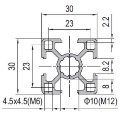 3030 PG30 T-Slot Aluminum Profile 3.2m - Image 2