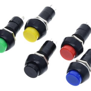Push button - Medium Size (PBS-11B Round) — Color: Black