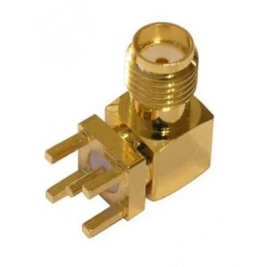 SMA Female PCB Mount (Gold/S Steel) — Material: Gold Plated
