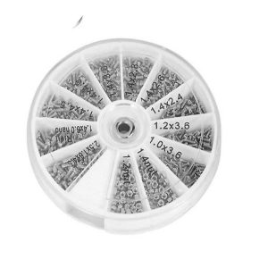 M1/1.2/1.4/1.6 600pcs Copper Nickel Plated Round Glasses (Spectacles) Screws & Nuts Kit