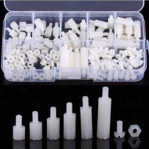 180pcs M3 Nylon Spacers Screws Nuts Hexagon Studs Box Kit