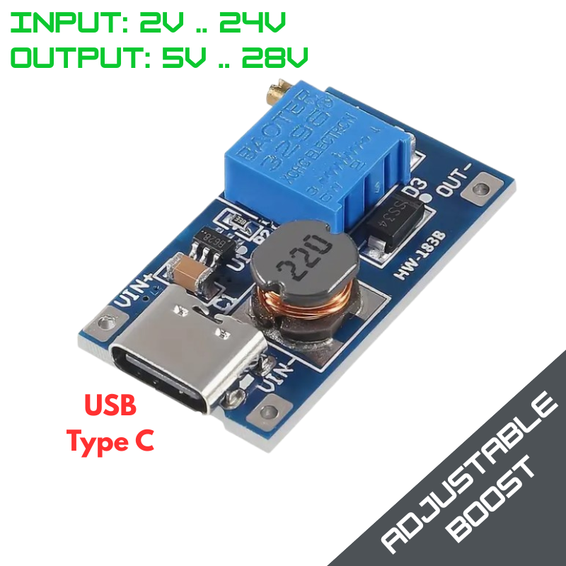 MT3608 Power Booster Module (USB type C)
