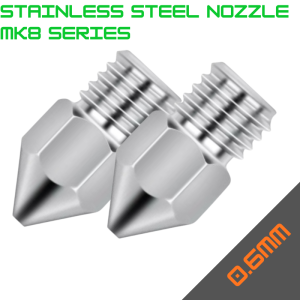 MK8 Nozzle S/Steel Small 0.6mm (Pack of 2)
