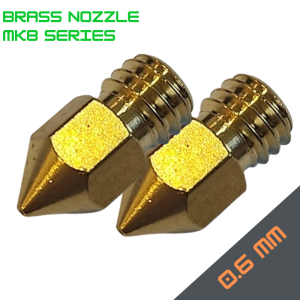 MK8 Nozzle Brass Small 0.6mm (Pack of 2)
