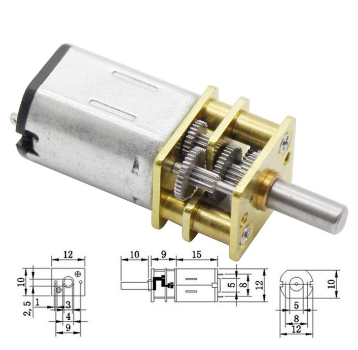 Micro Metal Geared Motor 15RPM --- 3V