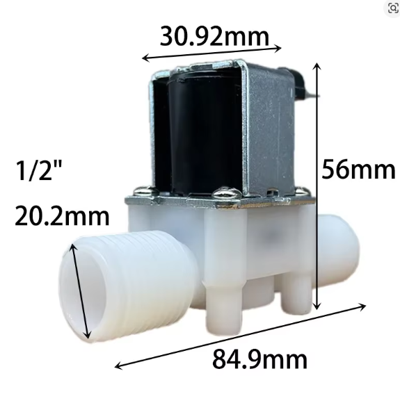 G1/2" DN15 Plastic Solenoid Valve 12VDC non-pressure N.C. - Image 3