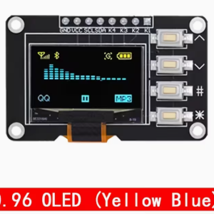 0.96 Inch Yellow & Blue OLED Display with 4 Key Interfaces Keyboard