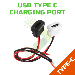 USB Type C Panal mount charging port — Color: Black