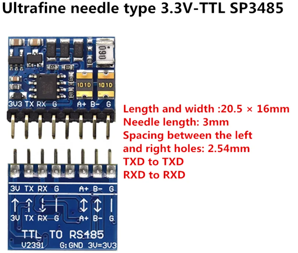 Miniature RS485 (SP485 Chip) to Serial TTL interface - Image 2